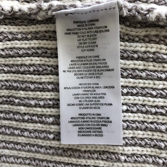 Joie Grey and White V-neck Pullover Sweater Size L - Picture 6 of 6